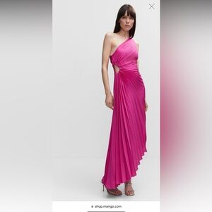 Mango Asymmetrical Pleated Dress